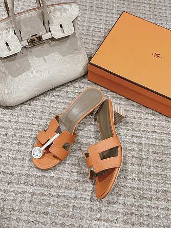 Hermes Oasis Sandal Ostrich Orange 4.5cm