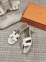 Hermes Oasis Sandal Ostrich White 4.5cm - 1