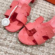 Hermes Oasis Sandal Ostrich Rose Boise Full 4.5cm - 5