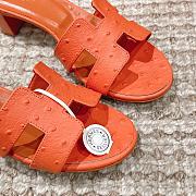 Hermes Oasis Sandal Ostrich Orange Full 4.5cm - 3