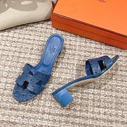 Hermes Oasis Sandal Ostrich Dark Blue Full 4.5cm - 4