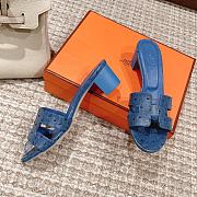 Hermes Oasis Sandal Ostrich Dark Blue Full 4.5cm - 2