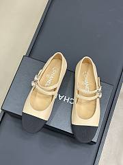 CC Mary Janes Shoes Lambskin & Grosgrain Beige - 6