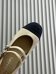 CC Mary Janes Shoes Lambskin & Grosgrain Beige - 3