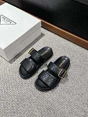 Prada Croco Buckle Comfort Sandal Black - 1