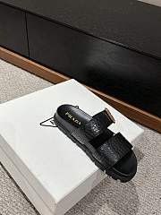 Prada Croco Buckle Comfort Sandal Black - 6