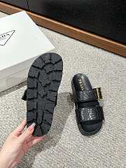 Prada Croco Buckle Comfort Sandal Black - 5