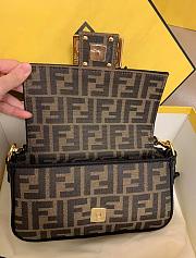 Fendi Baguette Mini Brown FF Jacquard Fabric Bag 20x13x5cm - 6