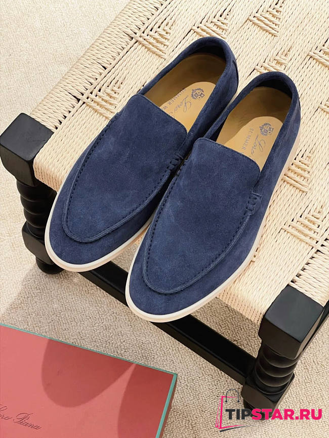 Loro Piana Summer Walk Loafers Blue - 1