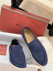 Loro Piana Summer Walk Loafers Blue - 3