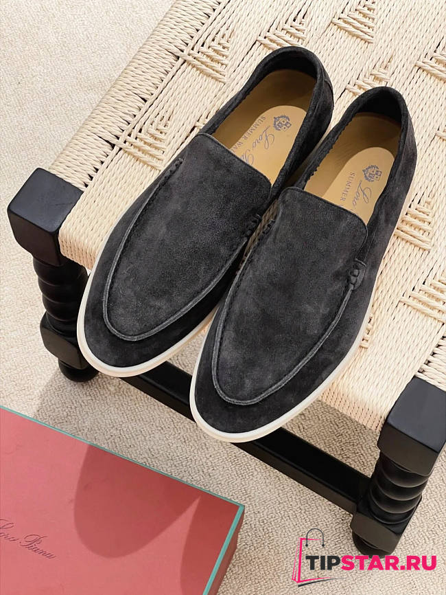 Loro Piana Summer Walk Loafers Black - 1