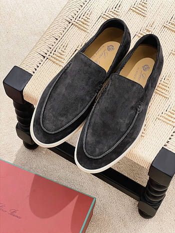 Loro Piana Summer Walk Loafers Black