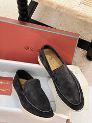 Loro Piana Summer Walk Loafers Black - 4