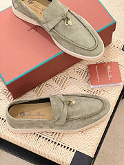 Loro Piana Summer Charms Walk Moccasin Khaiki - 6