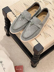 Loro Piana Summer Charms Walk Moccasin Gray - 3