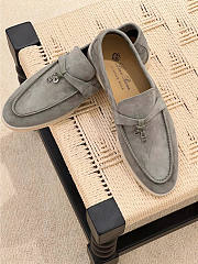 Loro Piana Summer Charms Walk Moccasin Gray - 4