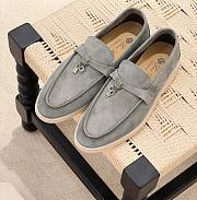 Loro Piana Summer Charms Walk Moccasin Gray - 1