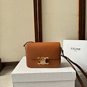 Celine Teen Triomphe Bag In Natural Calfskin Tan 18.5x14x5cm - 1