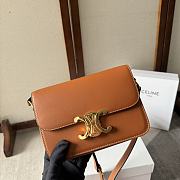 Celine Teen Triomphe Bag In Natural Calfskin Tan 18.5x14x5cm - 6