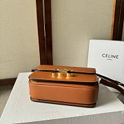 Celine Teen Triomphe Bag In Natural Calfskin Tan 18.5x14x5cm - 5