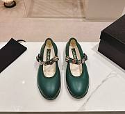 CC Mary Janes Lambskin Green 10mm - 1