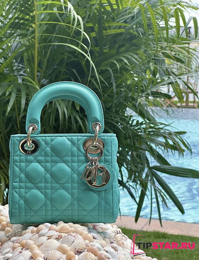 Mini Dioriviera Lady Dior Bag Aquamarina Cannage Lambskin  - 1