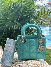 Mini Dioriviera Lady Dior Bag Aquamarina Cannage Lambskin  - 3