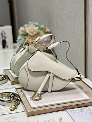 Dior Saddle Bag with Strap Latte Grained Calfskin Size 25.5x20x6.5 cm - 1