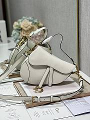 Dior Saddle Bag with Strap Latte Grained Calfskin Size 25.5x20x6.5 cm - 6