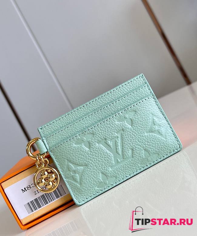 LV Charms Card Holder Spring Green M83584 10.2x7.3x0.3cm - 1