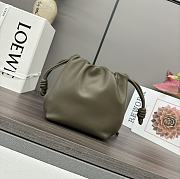 Loewe Mini Flamenco Purse Bag In Mellow Nappa Lambskin Dark Khaki Green 23x17x5.5cm - 4