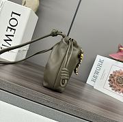 Loewe Mini Flamenco Purse Bag In Mellow Nappa Lambskin Dark Khaki Green 23x17x5.5cm - 6