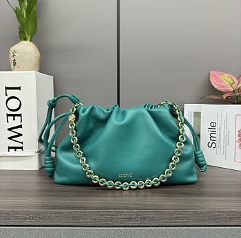 Loewe Medium Flamenco Purse In Mellow Nappa Lambskin Emerald Green 30x20x10.5cm