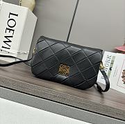 Loewe Mini Puffer Goya In Pleated Shiny Nappa Lambskin Black 20x6x13 - 3