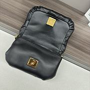 Loewe Mini Puffer Goya In Pleated Shiny Nappa Lambskin Black 20x6x13 - 2