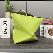 Loewe Medium Puzzle Fold Tote In Shiny Calfskin Meadow Green 25.5x14.5x31.5cm - 5