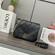 Loewe Puffer Goya In Pleated Shiny Nappa Lambskin Black 23x9x17cm - 2