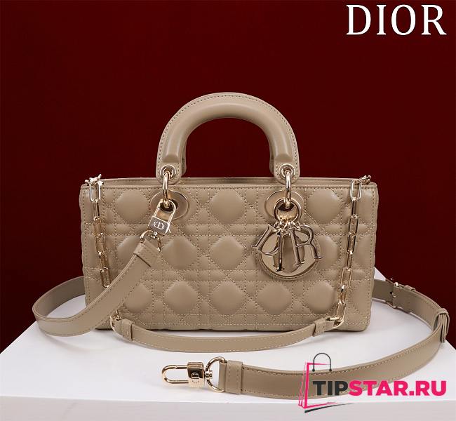 Dior Medium Lady D-Joy Bag Powder Beige Cannage Lambskin 26x13.5x5cm  - 1