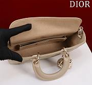 Dior Medium Lady D-Joy Bag Powder Beige Cannage Lambskin 26x13.5x5cm  - 3