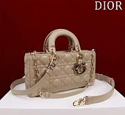 Dior Medium Lady D-Joy Bag Powder Beige Cannage Lambskin 26x13.5x5cm  - 2