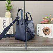 Loewe Compact Hammock Bag In Satin Calfskin Abyss Blue 19.5x17x11cm - 3