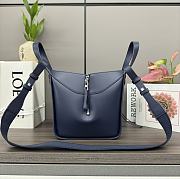 Loewe Compact Hammock Bag In Satin Calfskin Abyss Blue 19.5x17x11cm - 4