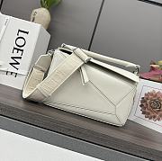 Loewe Small Puzzle Bag In Satin Calfskin White Size 24*10.5*16.5cm - 2