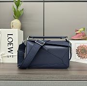 Loewe Small Puzzle Bag In Satin Calfskin Abyss Blue 24x10.5x16.5cm - 1