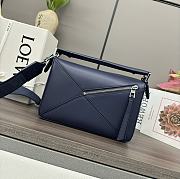 Loewe Small Puzzle Bag In Satin Calfskin Abyss Blue 24x10.5x16.5cm - 5