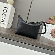 Loewe Puzzle Fold Pouch In Shiny Nappa Calfskin Black 23x6.5x15.5cm - 6