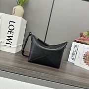 Loewe Puzzle Fold Pouch In Shiny Nappa Calfskin Black 23x6.5x15.5cm - 4