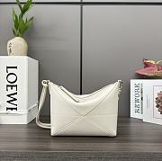 Loewe Puzzle Fold Pouch In Shiny Nappa Calfskin Sea Salt 23x6.5x15.5cm - 2