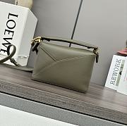 Loewe Mini Puzzle Bag In Classic Calfskin Dark Khaki Green 18x12.5x8cm - 5