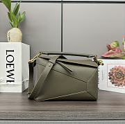 Loewe Small Puzzle Bag In Classic Calfskin Dark Khaki Green 24x10.5x16.5 - 1